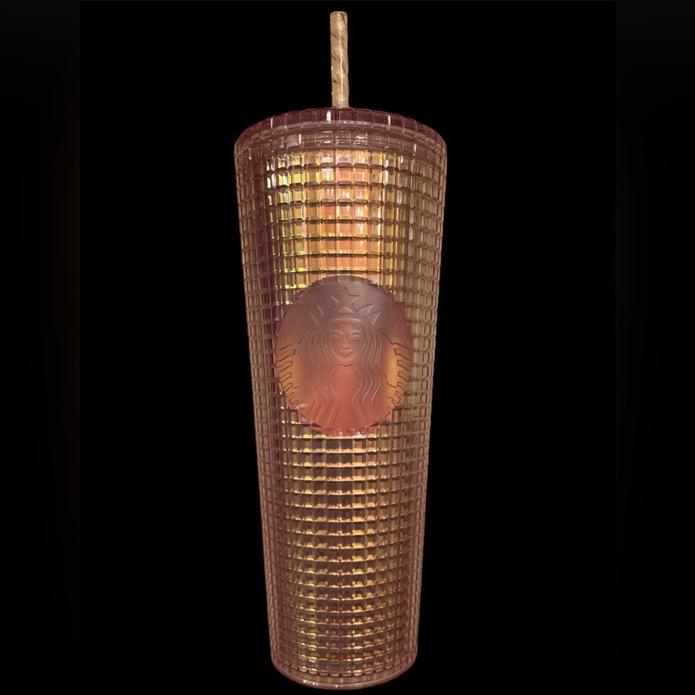 NEW! Starbucks Holiday 2020 Iridescent Pink Grid Venti Tumbler- 24oz. - Picture 3 of 3